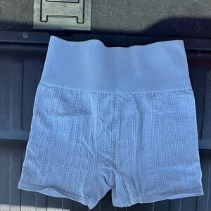 ALO Yoga High Waist Cable Knit Shorts - Ice Blue